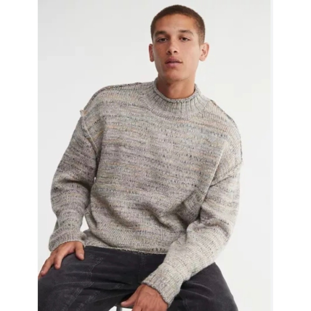 BDG Men's Orion Mock roll Neck Speckled Knit Sweater‎ Size Small